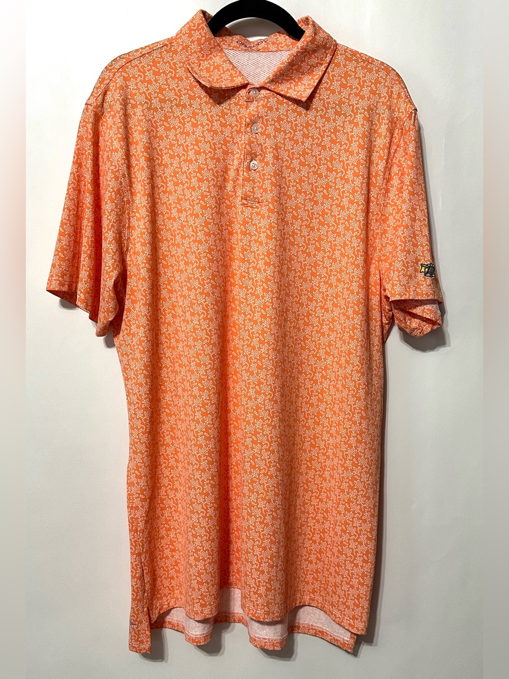 B Braddy Sport Men’s L Golf Club Logo Polo Shirt Orange Cool Casner